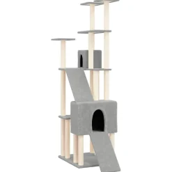 Articles Pour Animaux De Compagnie-vidaXL Arbre à chat avec griffoirs en sisal 190 cm Gris clair