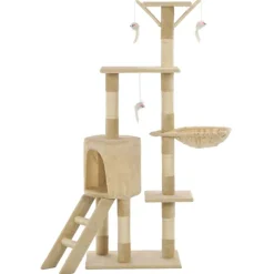 Articles Pour Animaux De Compagnie-vidaXL Arbre à chat avec griffoirs en sisal 138 cm Beige