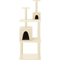 vidaXL Arbre à chat avec griffoirs en sisal Crème 167 cm