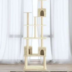 vidaXL Arbre à chat avec griffoirs en sisal Crème 188 cm