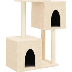 vidaXL Arbre à chat avec griffoirs en sisal Crème 86 cm