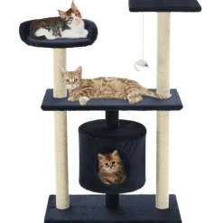 Articles Pour Animaux De Compagnie-vidaXL Arbre à chat avec griffoirs en sisal 95 cm Bleu foncé