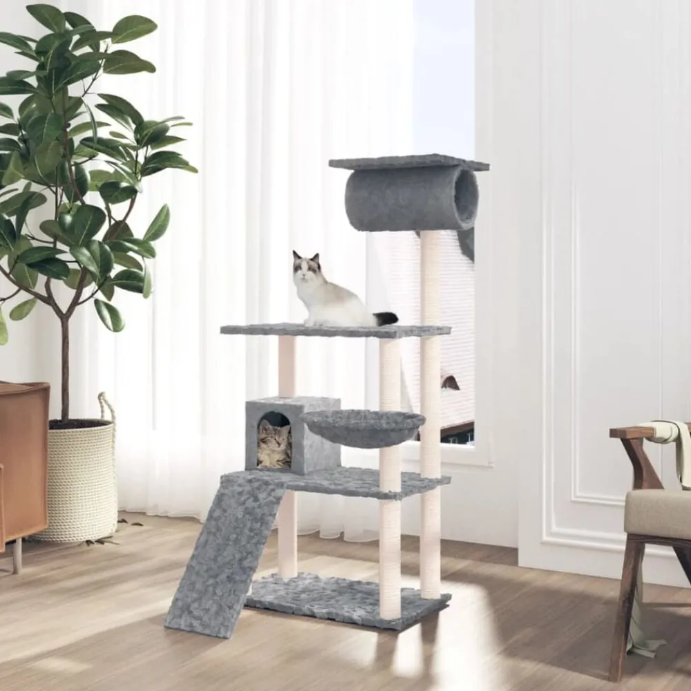 vidaXL Arbre à chat avec griffoirs en sisal 131 cm