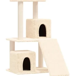 vidaXL Arbre à chat avec griffoirs en sisal Crème 82 cm