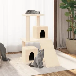 vidaXL Arbre à chat avec griffoirs en sisal Crème 82 cm