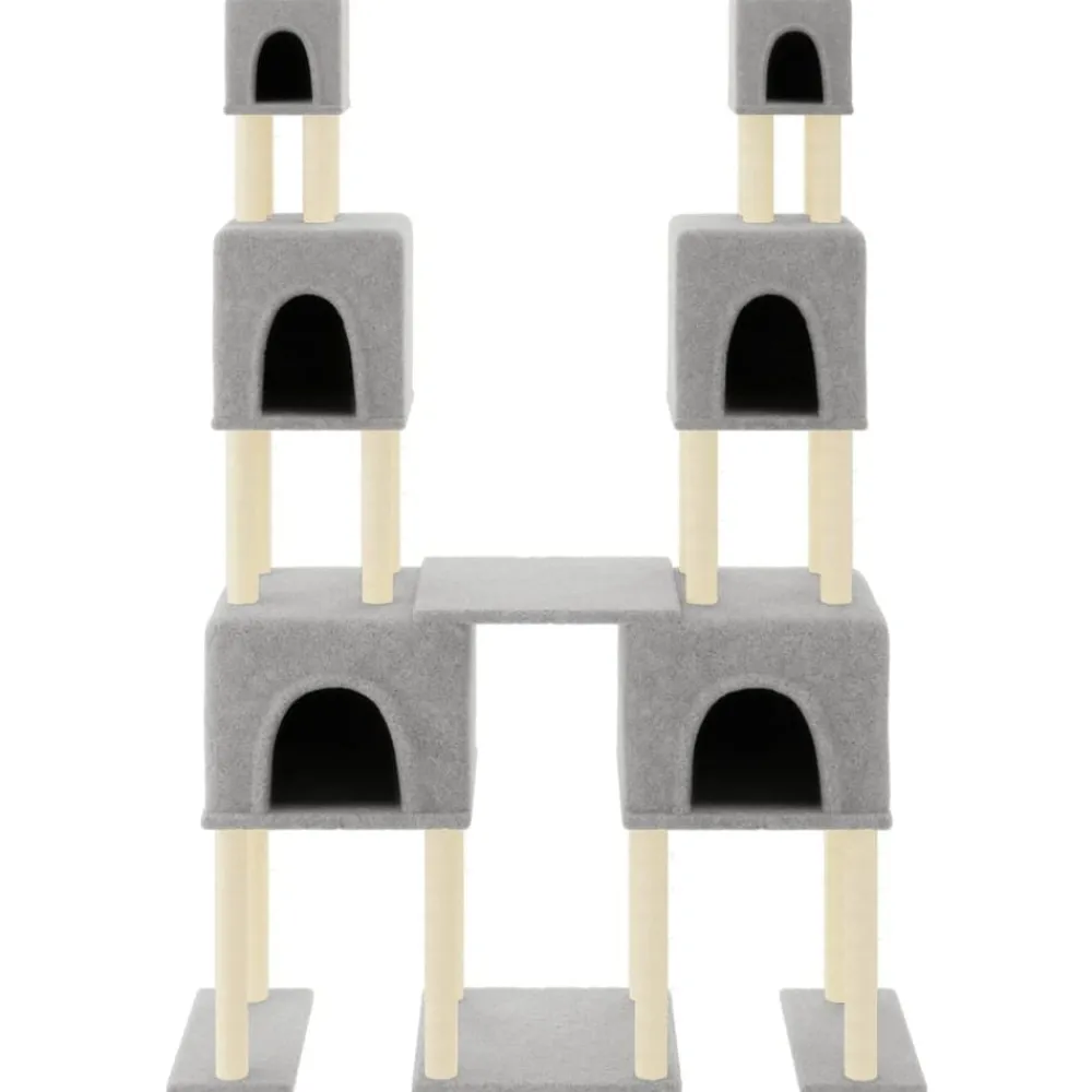 Articles Pour Animaux De Compagnie-vidaXL Arbre à chat avec griffoirs en sisal 199 cm Gris clair