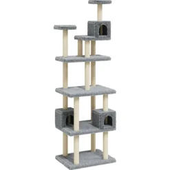 Articles Pour Animaux De Compagnie-vidaXL Arbre à chat avec griffoirs en sisal 188 cm Gris clair