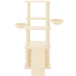 Articles Pour Animaux De Compagnie-vidaXL Arbre à chat avec griffoirs en sisal crème 133 cm Cr&egrave;me