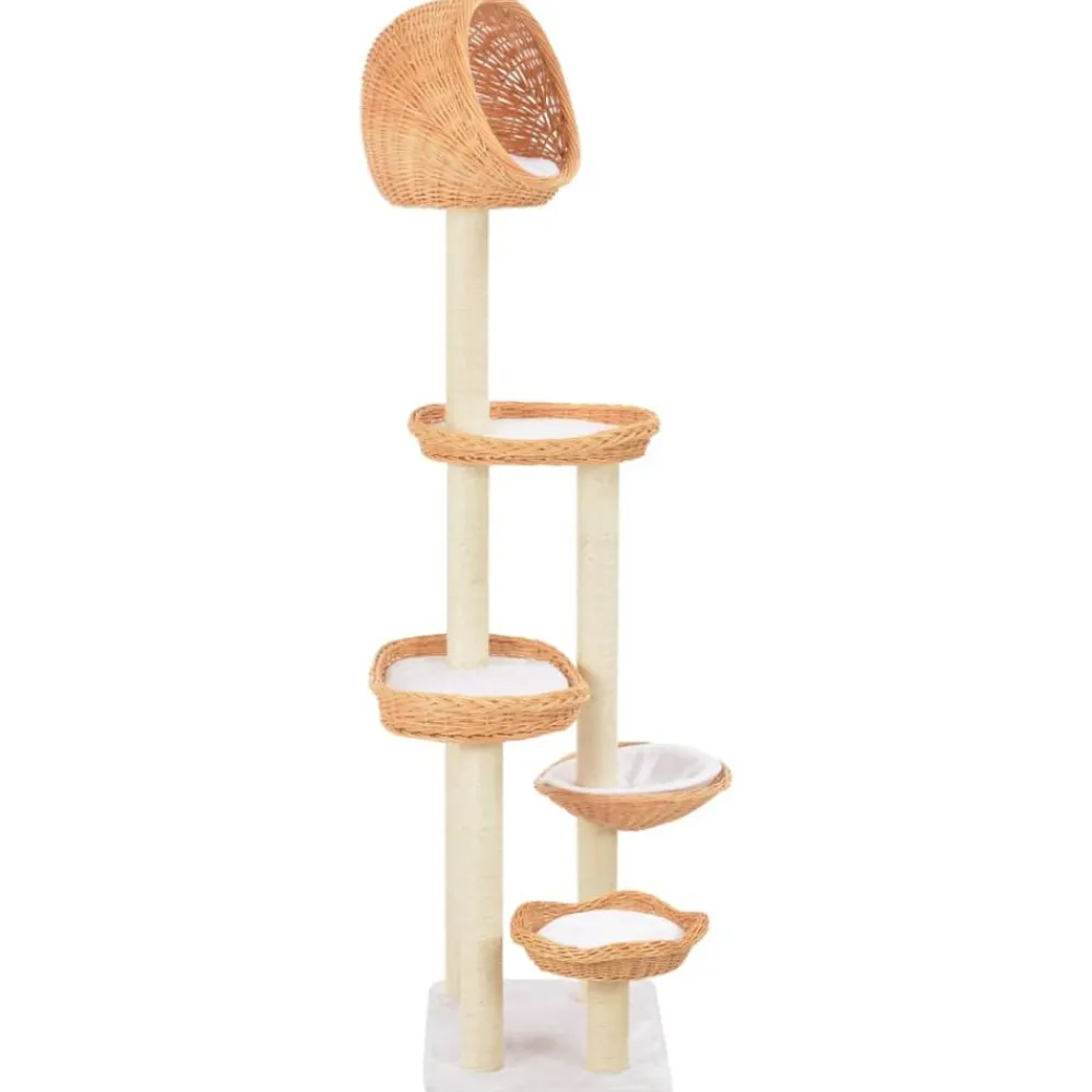 Articles Pour Animaux De Compagnie-vidaXL Arbre à chat avec griffoir en sisal Naturel Bois de saule