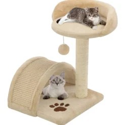 Articles Pour Animaux De Compagnie-vidaXL Arbre à chat avec griffoir en sisal 40 cm et Marron Beige