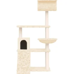 Articles Pour Animaux De Compagnie-vidaXL Arbre à chat avec griffoirs en sisal Crème 131 cm Cr&egrave;me