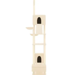 Articles Pour Animaux De Compagnie-vidaXL Arbre à chat du sol au plafond Crème 277-303 cm Crème