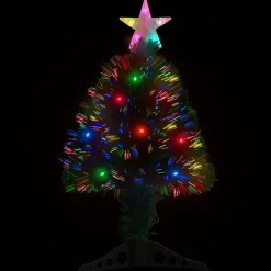 Décorations-vidaXL Arbre de Noël pré-éclairé avec support et LED 64 cm fibre optique