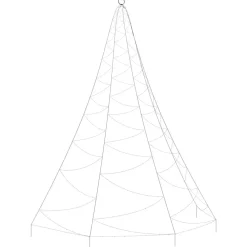 Luminaires-vidaXL Arbre mural avec crochet métallique 260 LED 3 m Blanc chaud