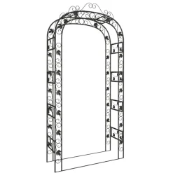 vidaXL Arche de jardin Noir 116x45x240 cm Acier