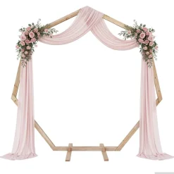 vidaXL Arche de mariage Marron Clair 221 x 92 x 216 cm