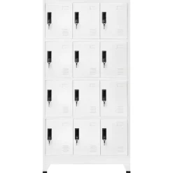Armoires & Meubles De Rangement-vidaXL Armoire à casiers 90x45x180 cm Acier Blanc