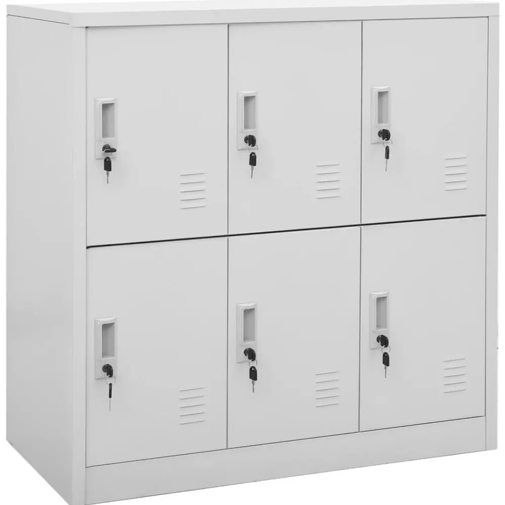Armoires & Meubles De Rangement-vidaXL Armoire à casiers 90x45x92,5 cm Acier Gris clair