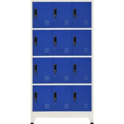 Armoires & Meubles De Rangement-vidaXL Armoire à casiers 90x45x180 cm Acier Gris et bleu