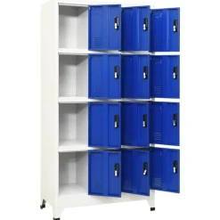 Armoires & Meubles De Rangement-vidaXL Armoire à casiers 90x45x180 cm Acier Gris et bleu