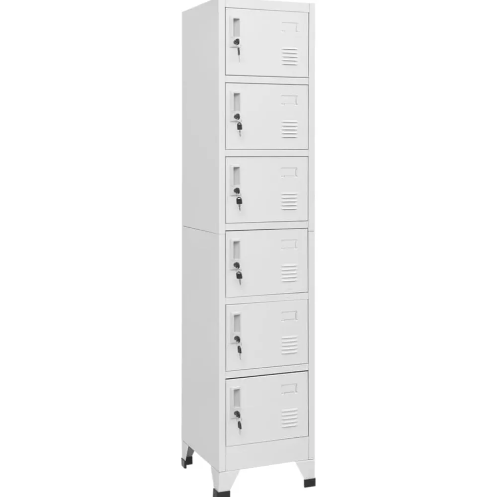 Armoires & Meubles De Rangement-vidaXL Armoire à casiers clair 38x40x180 cm Acier Gris