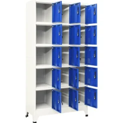 Armoires & Meubles De Rangement-vidaXL Armoire à casiers 90x40x180 cm Acier Gris et bleu