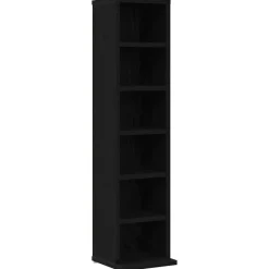 Armoires & Meubles De Rangement-vidaXL Armoire à CD chêne noir 21x20x88 cm bois d'ingénierie Ch&ecirc;ne noir