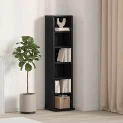 Armoires & Meubles De Rangement-vidaXL Armoire à CD chêne noir 21x20x88 cm bois d'ingénierie Ch&ecirc;ne noir