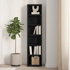 Armoires & Meubles De Rangement-vidaXL Armoire à CD chêne noir 21x20x88 cm bois d'ingénierie Ch&ecirc;ne noir