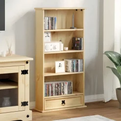 vidaXL Armoire à CD Corona 52x17,5x103 cm bois de pin massif