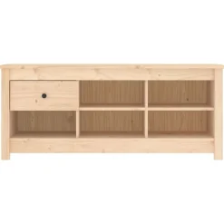 Produits Ménagers-vidaXL Armoire à chaussures 110x38x45,5 cm Bois de pin massif Naturel
