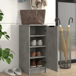 Produits Ménagers-vidaXL Armoire à chaussures 30x35x70 cm Bois d'ingénierie Gris béton