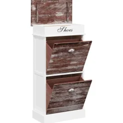 Produits Ménagers-vidaXL Armoire à chaussures 50 x 28 x 98 cm Bois de Paulownia Marron