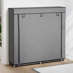 vidaXL Armoire à chaussures avec housse 115x28x110 cm Tissu