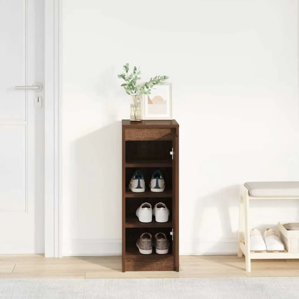 vidaXL Armoire à chaussures chêne marron 29,5x34x76 cm bois ingénierie