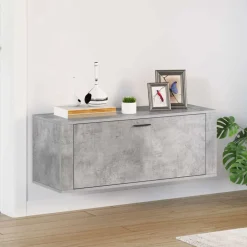 Produits Ménagers-vidaXL Armoire à chaussures murale 100x35x38 cm Gris béton
