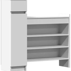 Produits Ménagers-vidaXL Armoire à chaussures 100,5x28x100 cm bois d'ingénierie Blanc