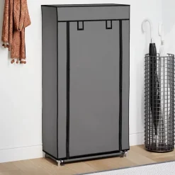 vidaXL Armoire à chaussures avec housse 58x28x106 cm Tissu