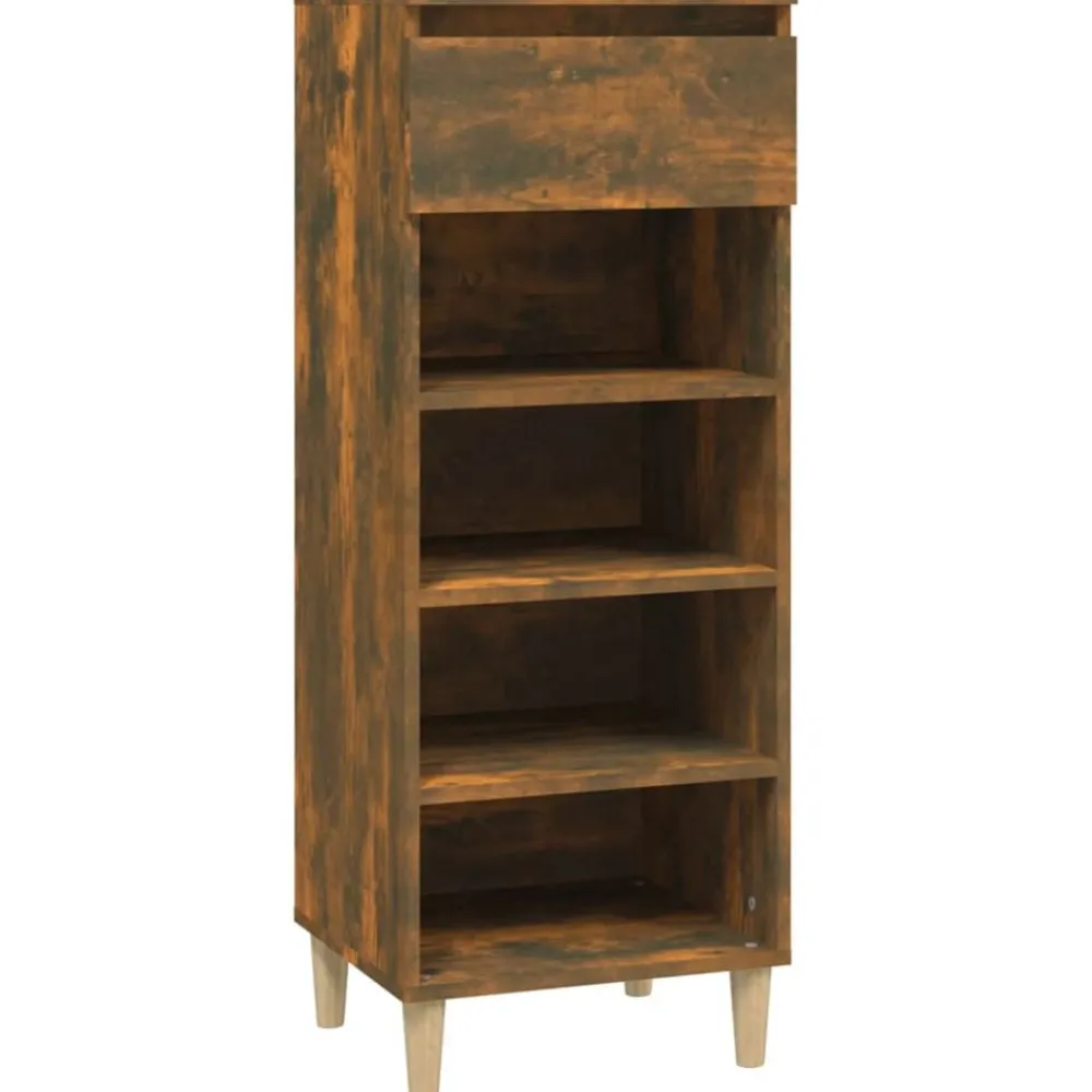 Produits Ménagers-vidaXL Armoire à chaussures Chêne fumé 40x36x105 cm Bois d'ingénierie Chêne fumé