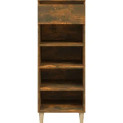 Produits Ménagers-vidaXL Armoire à chaussures Chêne fumé 40x36x105 cm Bois d'ingénierie Chêne fumé