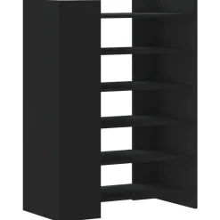 Produits Ménagers-vidaXL Armoire à chaussures 74,5x37,5x100 cm bois d'ingénierie Noir
