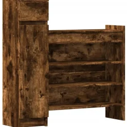 Produits Ménagers-vidaXL Armoire à chaussures chêne fumé bois d'ingénierie Chêne fumé