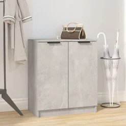 Produits Ménagers-vidaXL Armoire à chaussures 59x35x70 cm Bois d'ingénierie Gris béton