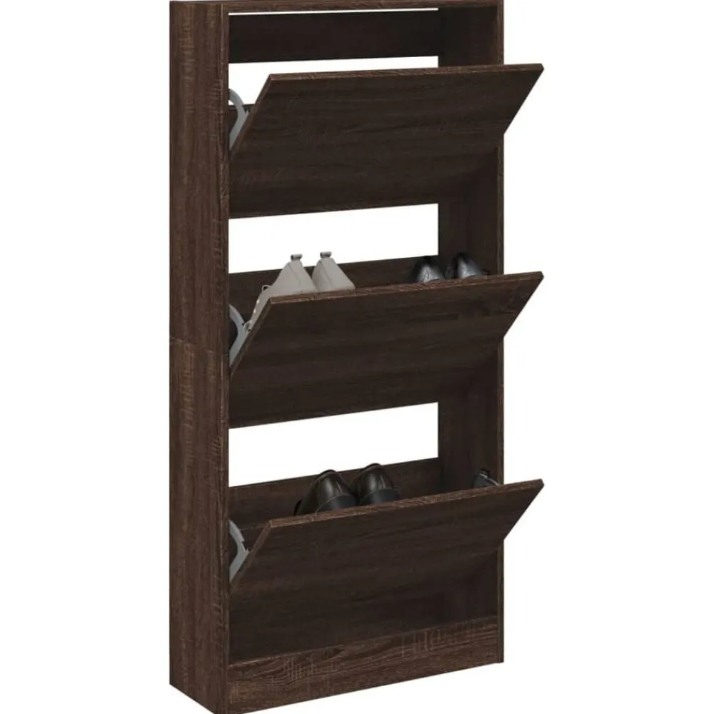 Produits Ménagers-vidaXL Armoire à chaussures chêne marron 60x21x125,5cm bois ingénierie Chêne marron