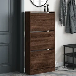 Produits Ménagers-vidaXL Armoire à chaussures chêne marron 60x21x125,5cm bois ingénierie Chêne marron