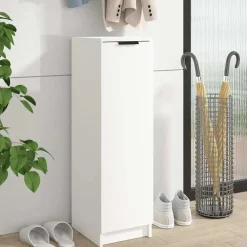 Produits Ménagers-vidaXL Armoire à chaussures 30x35x100 cm Bois d'ingénierie Blanc