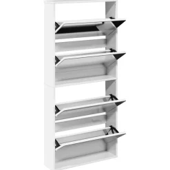 vidaXL Armoire à chaussures miroir 4 niveaux