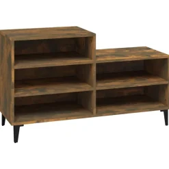 Produits Ménagers-vidaXL Armoire à chaussures Chêne fumé 102x36x60 cm Bois d'ingénierie Ch&ecirc;ne fumé