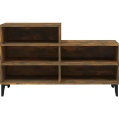 Produits Ménagers-vidaXL Armoire à chaussures Chêne fumé 102x36x60 cm Bois d'ingénierie Chêne fumé