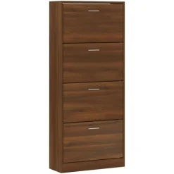 vidaXL Armoire à chaussures Chêne marron 63x24x147cm Bois d'ingénierie
